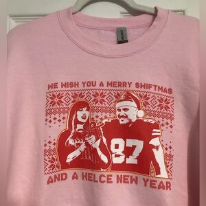 Taylor swift kelce swiftmas pink sweatshirt women’s‎ size large funny
